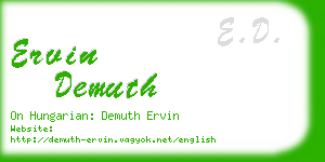ervin demuth business card